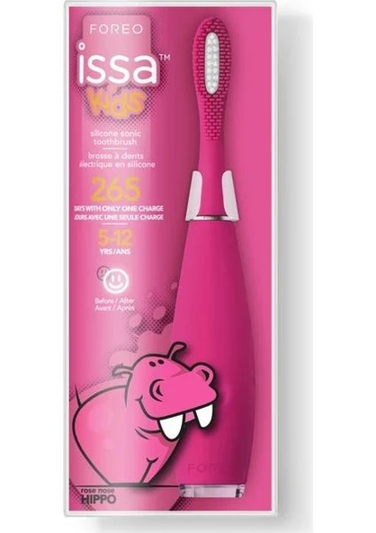 Foreo Issa Kids Çocuk Diş Fırçası 5-12 Yaş Rose Nose Hippo ürün görseli 1