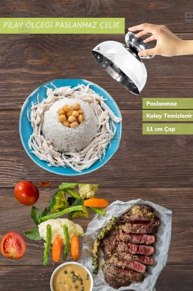 Tekli Pilav Ölçeği Paslanmaz Pilav Kasesi Çelik Helva Ölçeği Lokumluk 11 cm ürün görseli 1