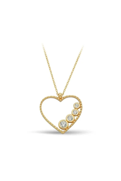 Kadın Gold Kalp Altın Kolye Zk0236 ürün görseli 1