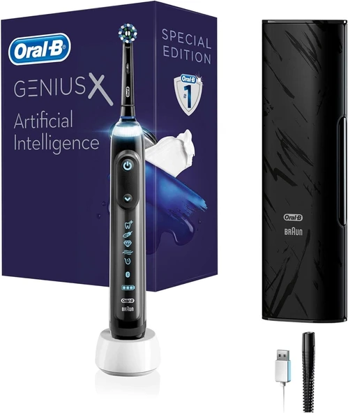 Oral-B Genius X AI Art of Brushing Black Şarjlı Diş Fırçası ürün görseli 1