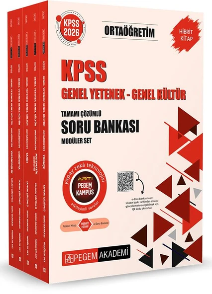 Pegem 2026 Ortaöğretim Soru Bankası Modüler Set Genel Yetenek Genel Kültür Tamamı Çözümlü (5 Kitap) ürün görseli 1