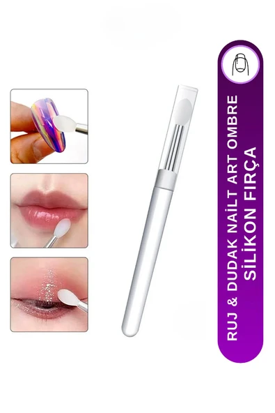 Fontenay Silikon Ruj Dudak Fırçası Pürüzsüz Dudak Boyama Aparatı & Tırnak Nail Art Ombre Silikonu ürün görseli 1