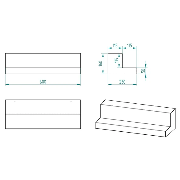 2 KATLI BAR  STANDI MODEL-1 SİYAH - Resim 3