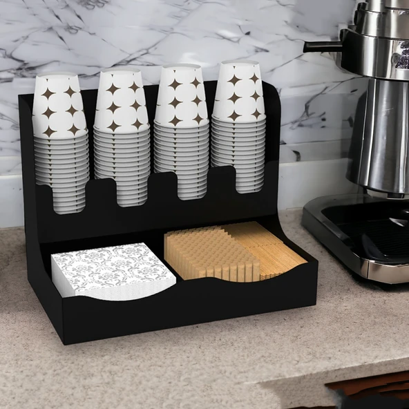 Metal Çay ve Kahve Organizasyon Karton Bardaklık Standı 8 oz ürün görseli 1