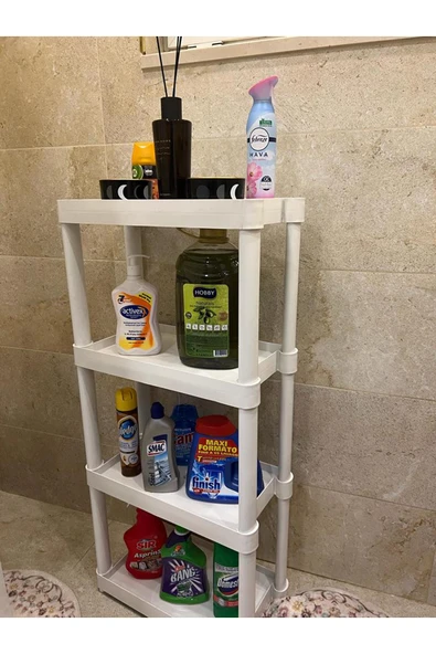 4 Raflı Plastik Banyo & Mutfak Organizer (Small Model) - Resim 2