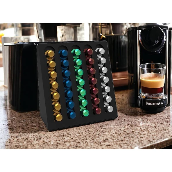 Kapsül Kahve Organizer Stand Model-2 Siyah - Resim 5
