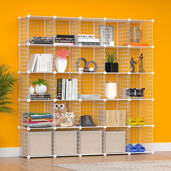 25'li Tel Küp Çok Amaçlı Organizer Raf Beyaz 33cm ürün görseli 1