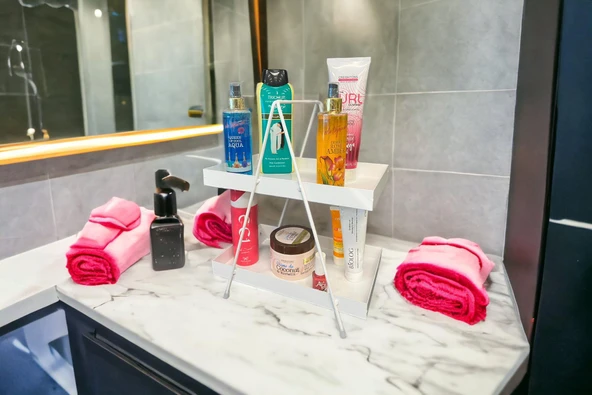 2 Katlı Beyaz Metal Banyo Ve Mutfak Rafı Model 1 ürün görseli 1