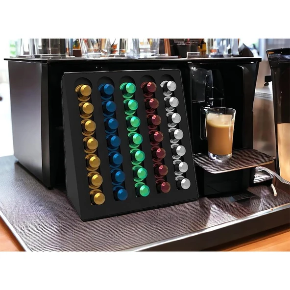 Kapsül Kahve Organizer Stand Model-2 Siyah - Resim 7