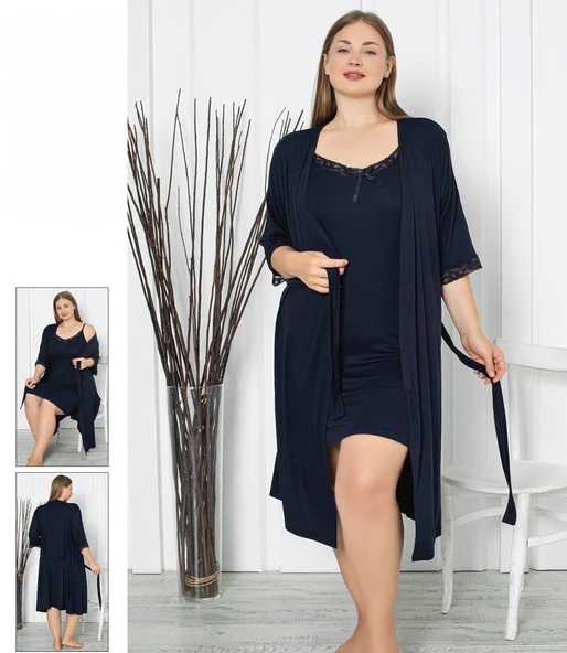 Kadın Sleep Wear 333 Ceketli Askılı Gecelik ürün görseli 1