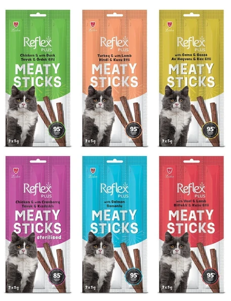 Reflex Meaty Sticks Karışık Ödül Maması Seti 3x5gr 6lı Paket ürün görseli 1