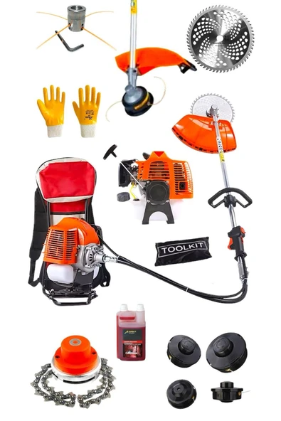 Sırt Tipi Benzinli Ot Çalı Tırpanı Çim Biçme Makinesi TIRPAN FULL SETLİ ürün görseli 1