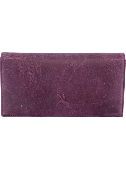 Karalı Hakiki Deri Unisex Portföy Mor BC424-12 ürün görseli 1