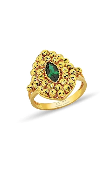 Dorika Toplu Damla Altın Yüzük 14yeni0134 ürün görseli 1
