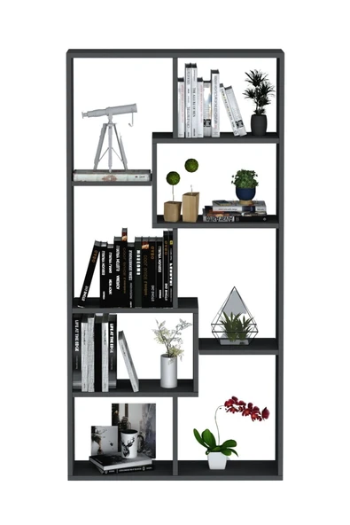 Zebra Dekoratif Kitaplık Antrasit - Resim 4