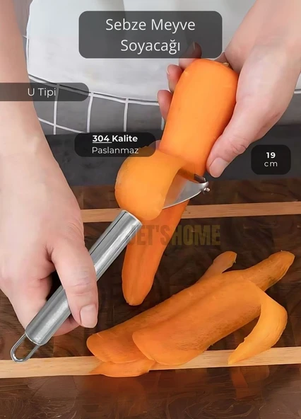 Sebze Soyacağı Paslanmaz Meyve Soyacağı U Tipi Soyacak Çelik 19 cm ürün görseli 1