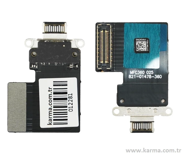 iPad Pro 12.9 inç 3rd 4th Nesil A1876 A2014 A2229 A2069 Şarj Soketi Flex Kablo - Siyah (Orjinal) ürün görseli 1