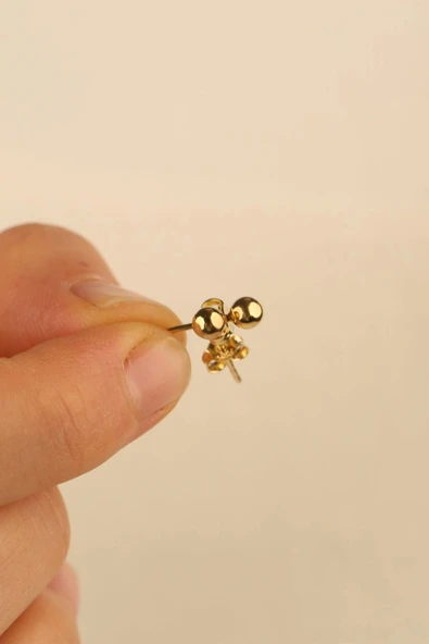 14 Ayar 2mm Top Altın Küpe ürün görseli 1