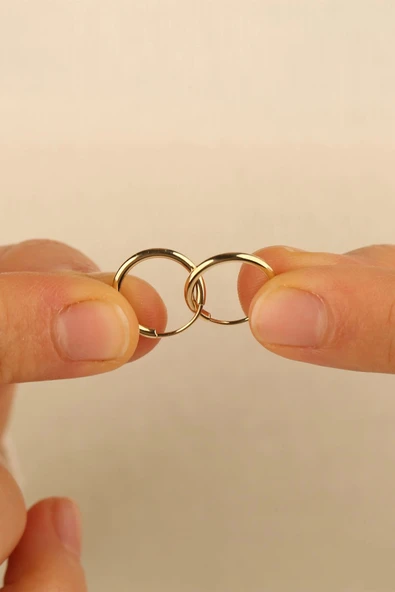 14 Ayar 1 cm Halka Altın Küpe ürün görseli 1