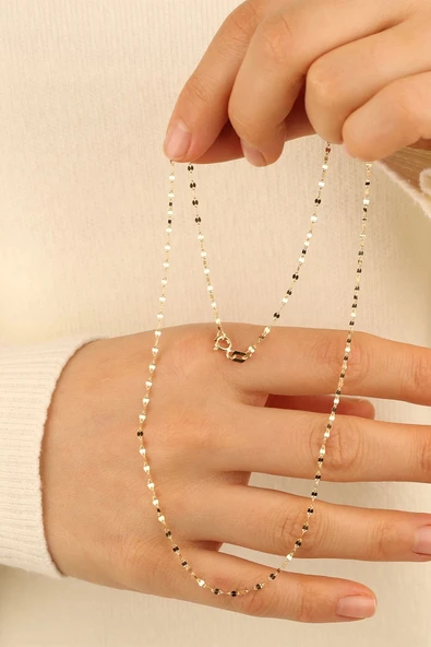 14 Ayar Aynalı Zincir Altın Kolye ürün görseli 1