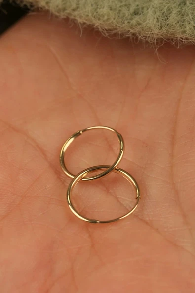 14 Ayar 1 cm Halka Altın Küpe ürün görseli 1