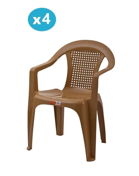 Omnipazar SY-2512 Plastik Smart Lara Bahçe Koltuk Sandalye 4'lü Set ürün görseli 1