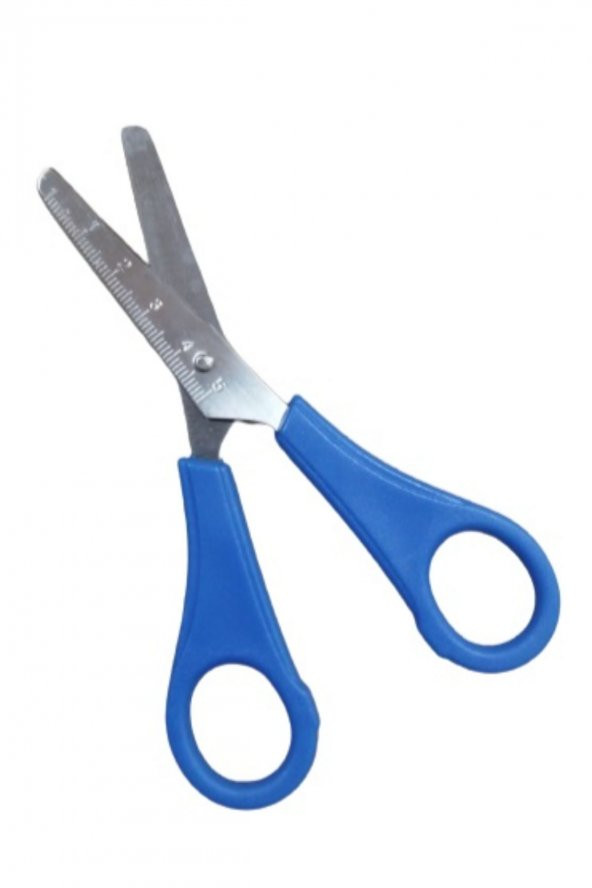 Öğrenci Makası Cetvelli 12 Cm Mavi 1 Adet ürün görseli 1