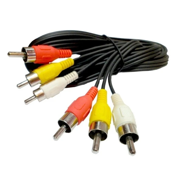 3RCA TO 3RCA TOS GÖRÜNTÜ SES KABLOSU ERKEK ERKEK SCART TV ürün görseli 1
