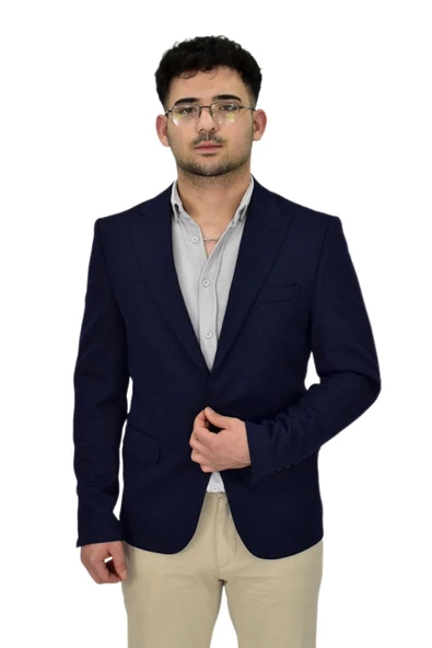 Erkek Lacivert Tek Spor Ceket BGL-ST04467 ürün görseli 1