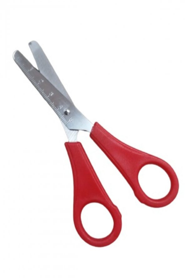 Öğrenci Makası Cetvelli 12 Cm Kırmızı 1 Adet ürün görseli 1