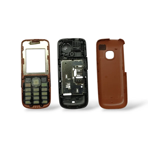 Nokia C2-00 Kasa Nokia C2-00 Uyumlu Kasa Bordo Renk Orta Kasa ön kapak Arka Kapak Tuş Takımı Full Set ürün görseli 1