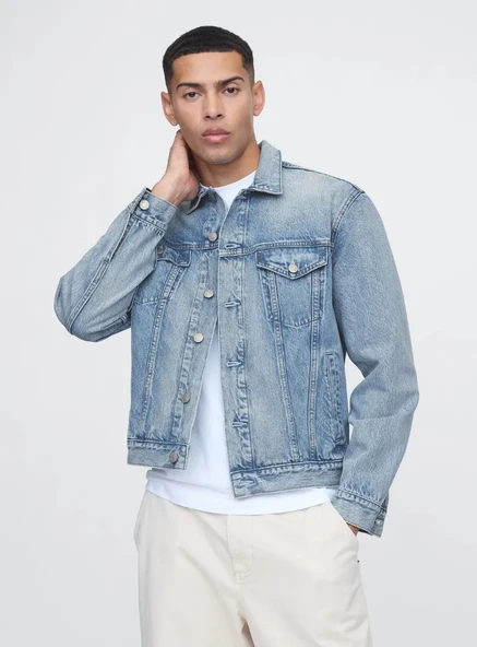 Gap V-New Denim Icon Jacket - Lıght 722737000 Icon Denim Ceket Erkek Kot Ceket ürün görseli 1