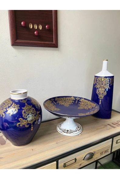 BADU dekoratif 3lü vaza set - Resim 4