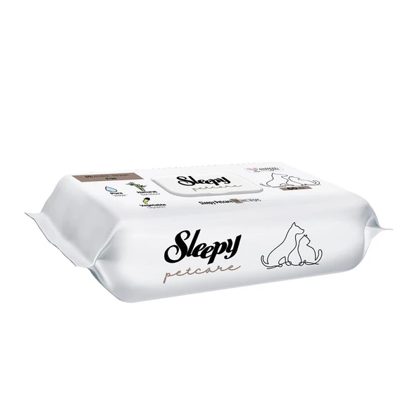 Sleepy Petcare Evcil Hayvan Islak Havlusu 60'lı ürün görseli 1