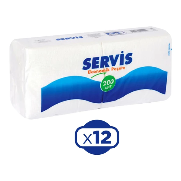 Servis Peçete 200 lü Ekonomik x 12 Adet ürün görseli 1