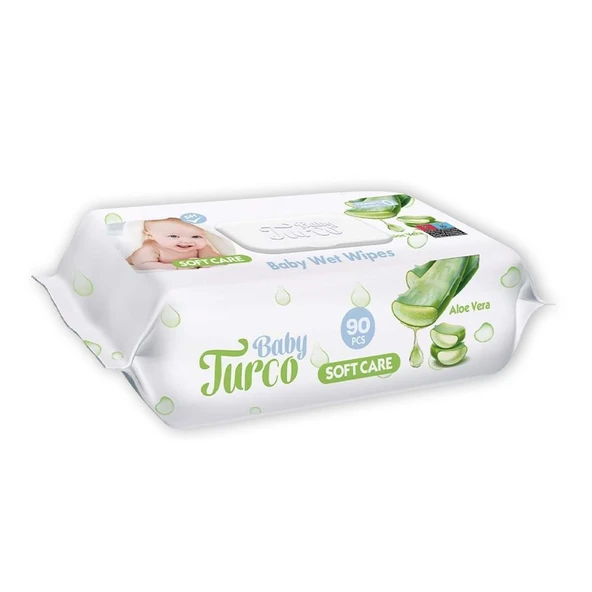 Baby Turco Soft Care Bebek Islak Havlu Aloe Vera 90' lı ürün görseli 1