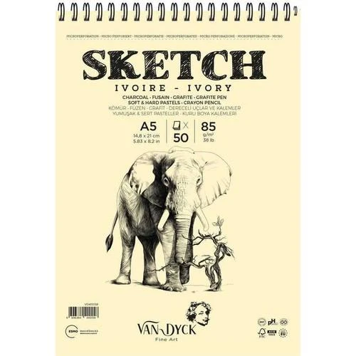VAN DYCK ÇİZİM BLOK SKETCH A5 85 GR 50 YP SPİRALLİ ürün görseli 1