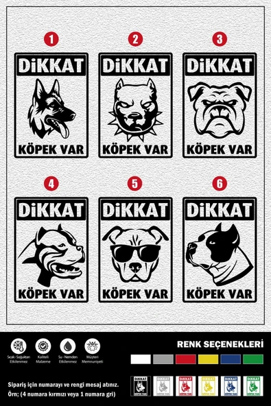 Ecce DİKKAT KÖPEK VAR STICKER 27 x 19 cm ürün görseli 1