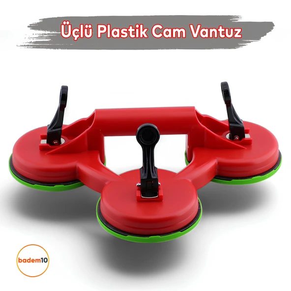 Üçlü Plastik Vantuz Vantus Cam Vakumlu Fayans Ahşap Tutucu Taşıma Araba Kaporta Göcük Çektirme 3'lü ürün görseli 1