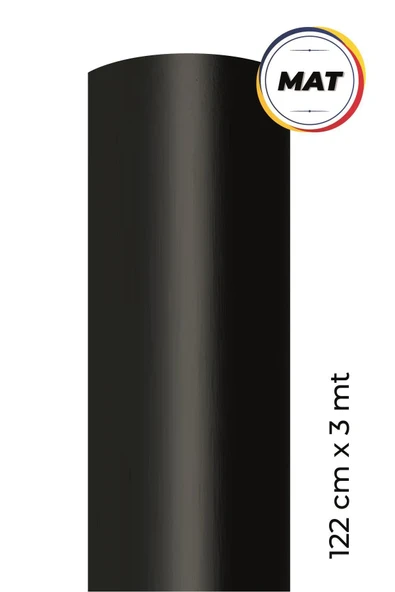 Ecce Mat Siyah Kendinden Yapışkanlı Kaplama Folyosu 122 Cm X 3 Mt ürün görseli 1