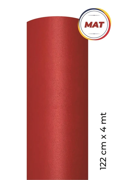 Ecce Mat Kırmızı Kendinden Yapışkanlı Kaplama Folyosu 122 Cm X 4 Mt ürün görseli 1