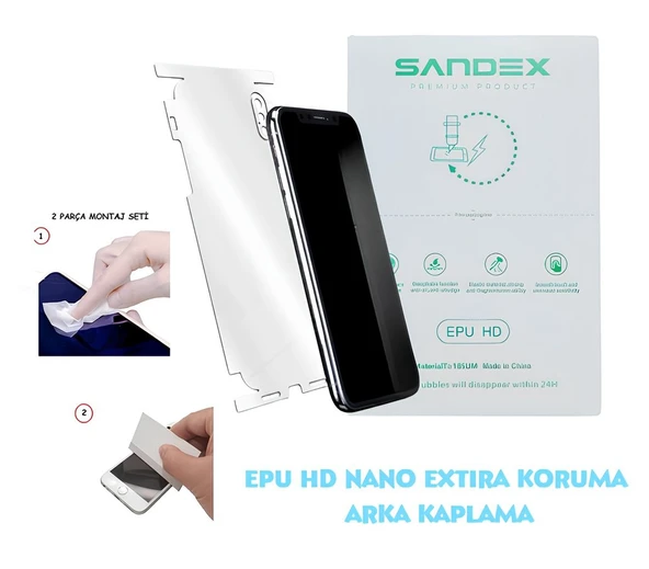 Huawei NOVA 5 PRO Uyumlu NANO Full Arka Kaplama Esnek ULTRA İnce - SANDEX - EPU HD ürün görseli 1