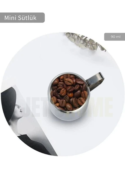 Mini Sütlük Paslanmaz Kahve Yanı Sütlüğü Çelik 90 ml ürün görseli 1