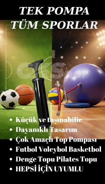 CKSpor Çok Amaçlı Top Pompası – Futbol, Basketbol, Voleybol, Pilates Topu için Uyumlu CKS-36N ürün görseli 1
