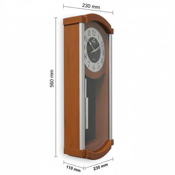 Eastar A3042 Metal Kadranlı Sarkaçlı Sessiz Duvar Saati (56 cm) ürün görseli 1