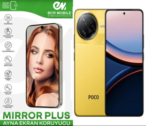Poco F7 Ultra ile Uyumlu Esnek Ayna(Mirror) 9H Nano Ekran Koruyucu ürün görseli 1