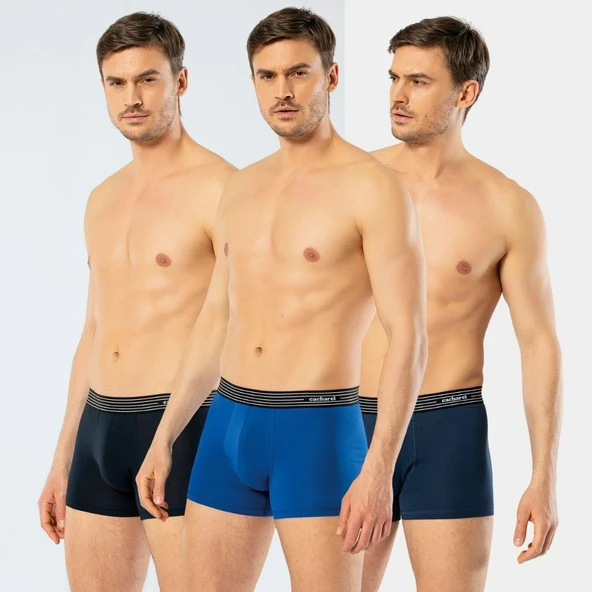 Cacharel Erkek 3'lü Boxer 1320/Lacivert-İndigo-Saks ürün görseli 1