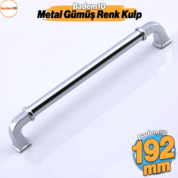 Alfa Metal Gümüş Krom Renk Kulp 192 mm Mobilya Çekmece Mutfak Dolabı Dolap Kapak Kulpları Kulb Kulpu ürün görseli 1