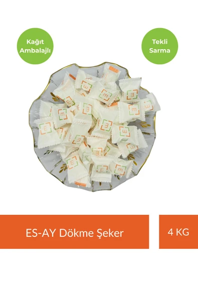 ESAY Şeker Tekli Sarma Küp Şeker 4 kg (Kağıtlı) ürün görseli 1