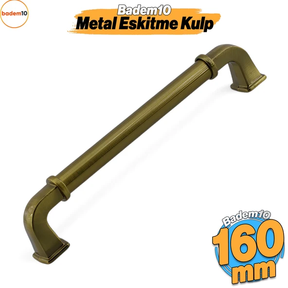 Alfa Metal Antik Sarı Kulp 160 mm-16cm Mobilya Çekmece Mutfak Dolabı Dolap Kapak Kulpları Kulb Kulpu ürün görseli 1